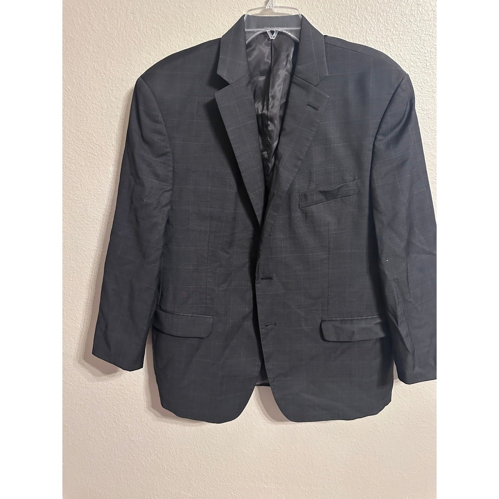 Lauren Ralph Lauren Black Plaid Blazer Two Button Modern Fit Dress Jacket
